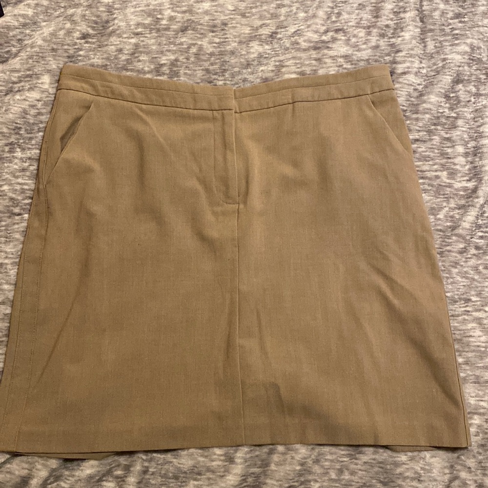 Tan knee length skirt